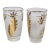 Vintage Libbey Cocktail Glasses Set, Frosted Glass with Gold Leaf For Sale