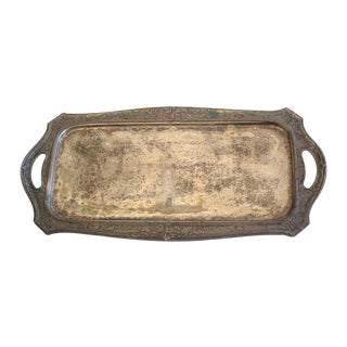 Vintage Silver Plated Tray For Sale