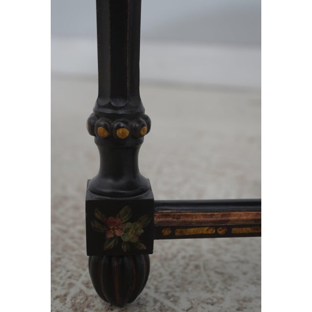 Brown Maitland Smith Round Paint Decorated Chinoiserie Table For Sale - Image 8 of 16