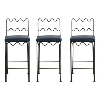 Set of 3 'Méandre' Counter Stools by Design Frères For Sale