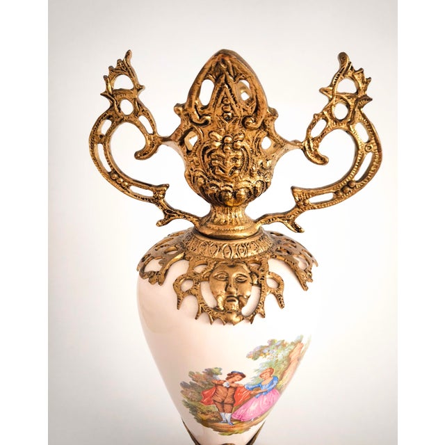 French Porcelain and Bronze Vase From the 1950s For Sale - Image 6 of 10