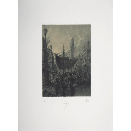 Jean Michel Mathieux-Marie, Venice, The City on the Water, Etching For Sale - Image 3 of 8