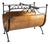 Wood Log Holder Rack in Wrought Iron and Copper, France, 1970 For Sale