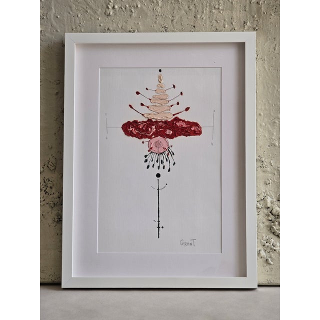 Set of 6 - One-of-a-Kind Organic Modern Botanical Paintings | Herbarium Wall Art | Minimalist Flower Study For Sale - Image 12 of 14