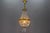 French Empire Style Brass and Crystal Glass Basket Chandelier, 1950s For Sale - Image 13 of 18