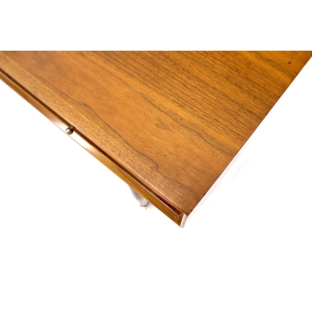 Brown Glenn of California Atr. Walnut Three Drawers Coffee Table on Sculpted Legs For Sale - Image 8 of 13