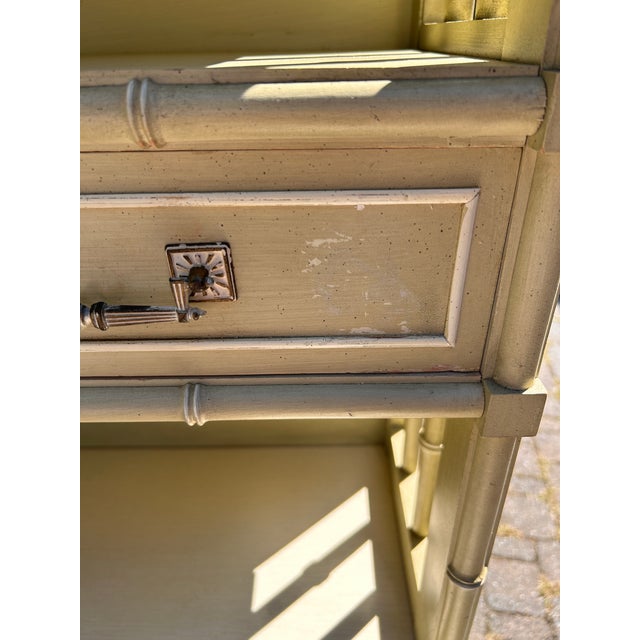 Hollywood Regency 1970s Henry Link Bali Hai Cabinet & Hutch For Sale - Image 3 of 12