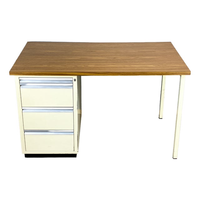 Vintage Doctors Desk in Lacquered Metal and Chipboard, 1970s For Sale
