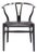 CH24 Wishbone Chair in Black with Black Paper Cord Seat by Hans J. Wegner, 1950s For Sale