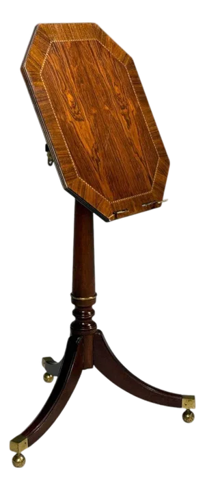 Baker Furniture, Tilt-Top End Table, Mahogany, Rosewood, Brass, Usa, 1970s