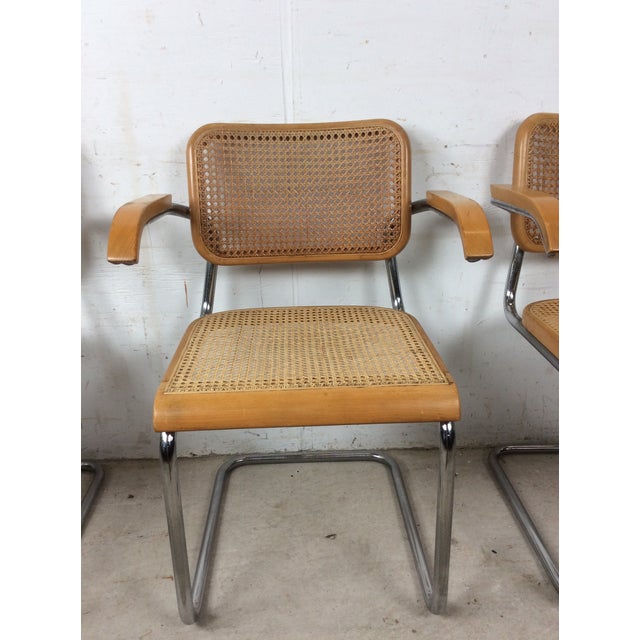 Mid-Century Modern Set of 3 Mid Century Modern Cesca Chairs by Marcel Breuer For Sale - Image 3 of 17