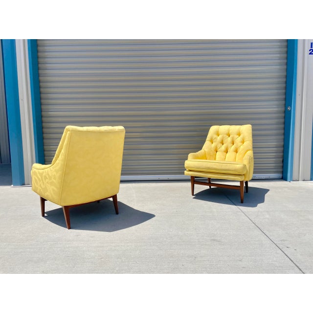 Monteverdi-Young Mid-Century Tufted Walnut Lounge Chairs Styled After Monteverdi Young- A Pair For Sale - Image 4 of 13