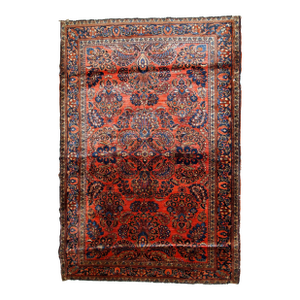 1920s, Handmade Antique Persian Sarouk Rug 4' X 6.4'
