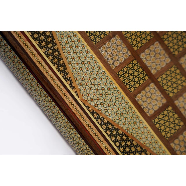 Khatam Marquetry Chess & Backgammon Set, Gold Geometric Inlay, One-of-One For Sale - Image 4 of 7
