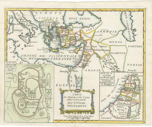New Testament Holy Land Map with Jerusalem Plan, 1779