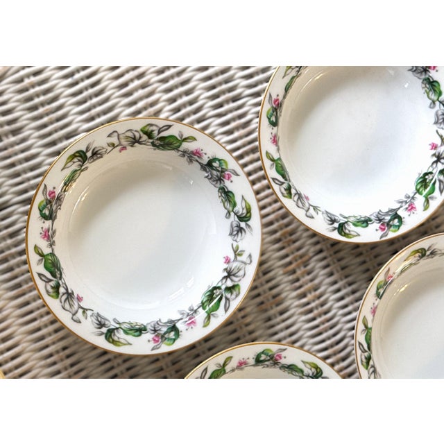 Mid 20th Century Japanese Asian Floral Blossoms China Bowls - Set of 6 For Sale - Image 5 of 9