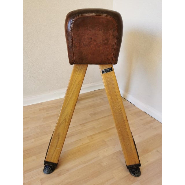 Mid-Century Modern Vintage Leather Gym Pommel Horse, 1960s For Sale - Image 3 of 18