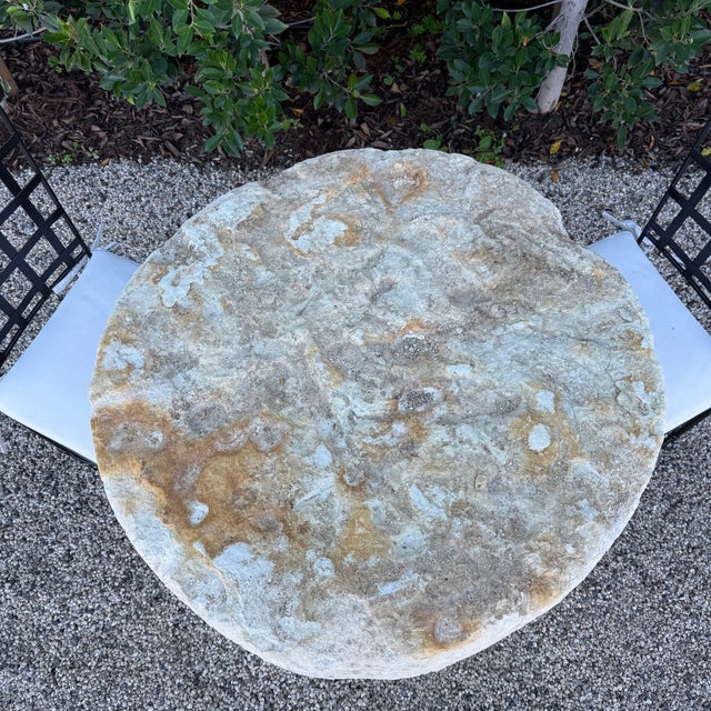 Gray Late 20th Century Limestone Outdoor Table or Pedestal 31" For Sale - Image 8 of 14