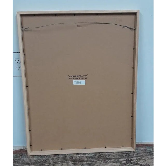 Robert Finch 20th C. American Contemporary Figure & Still LIfe Gouache & Mixed Media For Sale - Image 4 of 4