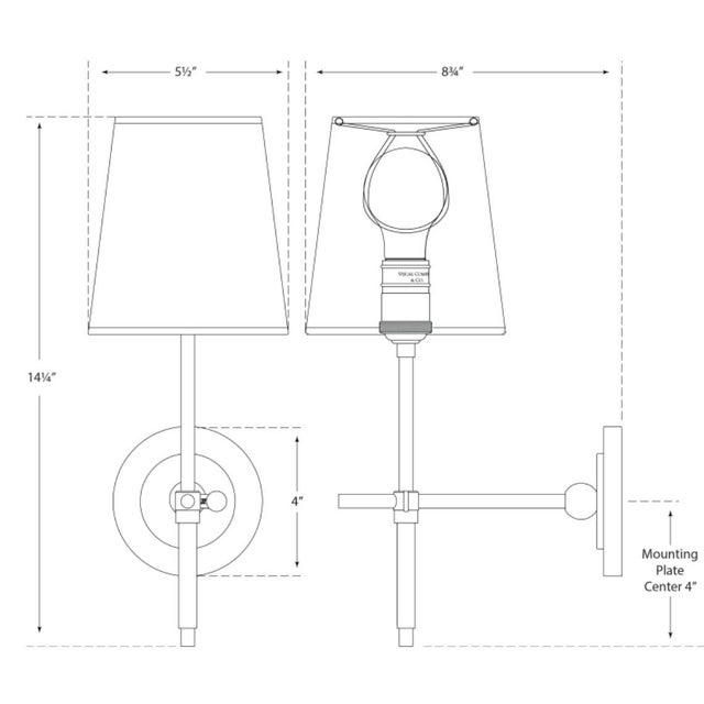 Modern Thomas O'Brien for Visual Comfort Signature Bryant Sconce in Hand-Rubbed Antique Brass with Linen Shade For Sale - Image 3 of 5