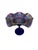 Northwood Hearts and Flowers Blue Carnival Glass Footed Compote For Sale - Image 9 of 10