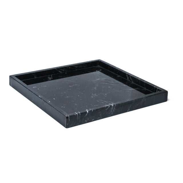 Contemporary Squared Black Marquina Marble Tray from FiammettaV Home Collection For Sale - Image 3 of 4
