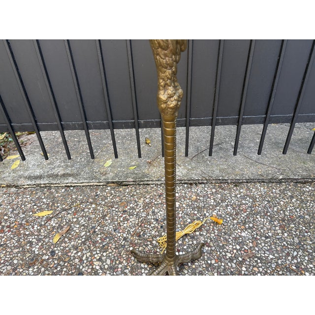Mid 20th Century P.E. Guerin Bronze Ostrich Leg Lamp For Sale - Image 14 of 14