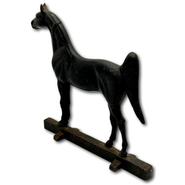 Vintage Dated 1938 "King's Genious" Famous Champion Show Horse Cast Iron Wedge Style Doorstop For Sale In Boston - Image 6 of 18
