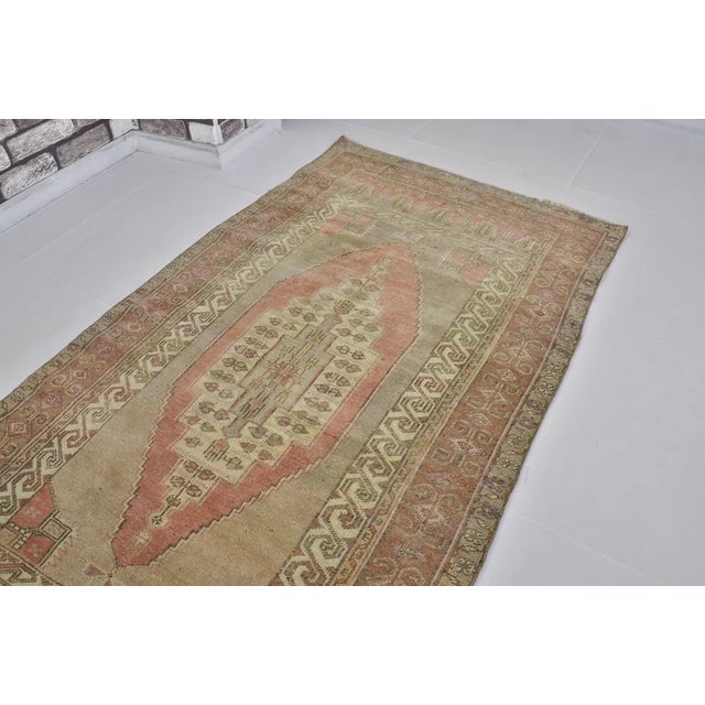 Textile Antique Muted Pink Oushak Rug For Sale - Image 7 of 10