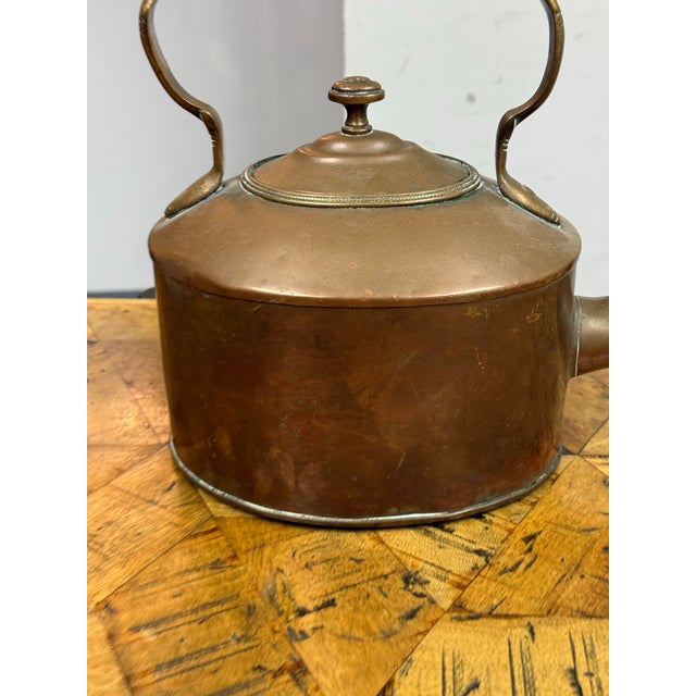 19th Century Cooper Kettle With Wooden Handle For Sale - Image 10 of 12