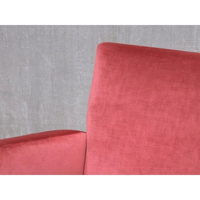 Set of Vintage Chairs in Coral Red Velvet and Beech by Gio Ponti for Asko, 1950s For Sale - Image 11 of 17