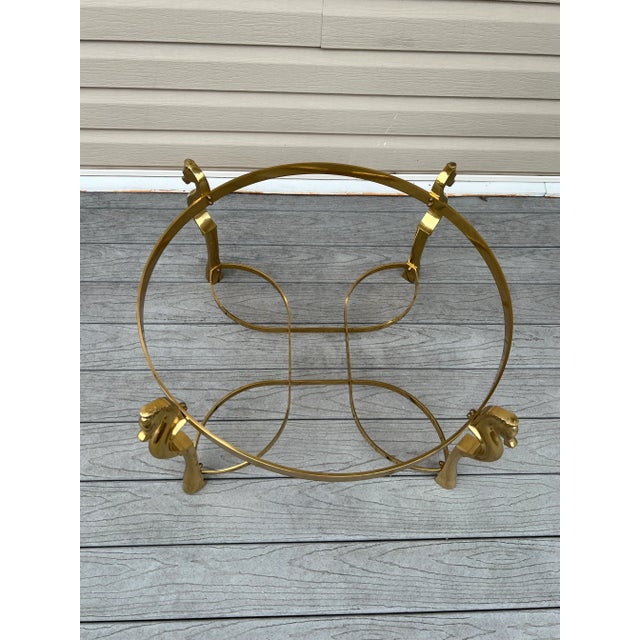 Hollywood Regency Midcentury French Brass Horse Coffee Table Base in Maison Charles Attributed to Jansen For Sale - Image 3 of 10