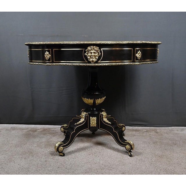 Mid-19th Century Napoleon III Violin-Shaped Marquetry Table For Sale - Image 18 of 18