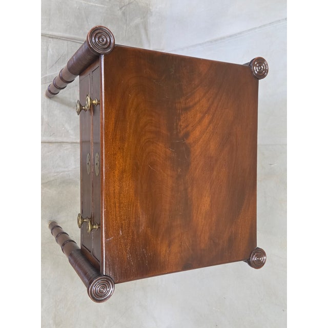 Brown Antique Mahogany Federal Style Nightstands With Interior Slant Desk - A Pair For Sale - Image 8 of 18