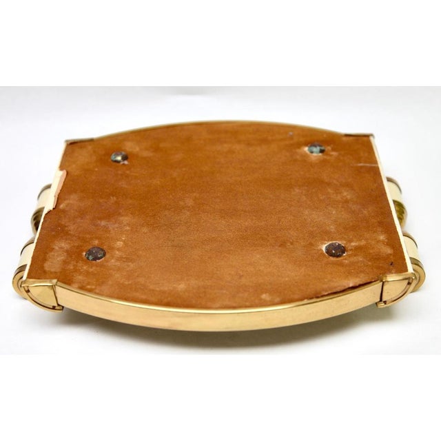 Crystal Stem Glasses in Cobalt Overlay with Tray, 1935, Set of 5 For Sale - Image 11 of 12