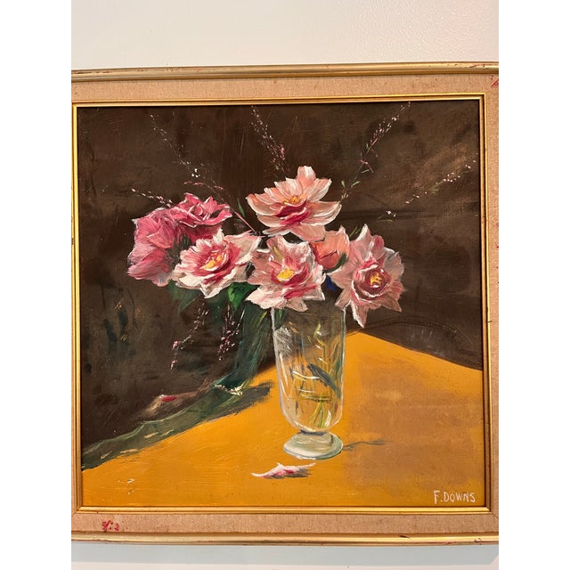 Impressionist 1980s Francis “Duke” Downs Signed Florida Floral Still Life Oil on Canvas For Sale - Image 3 of 8