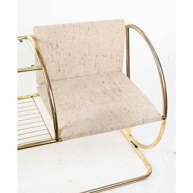Metal Brass Armchair and Table, 1970s For Sale - Image 7 of 10