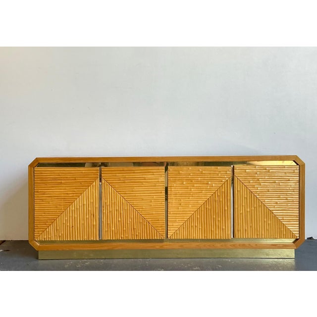 Vintage Geometric Bamboo Credenza For Sale - Image 12 of 15