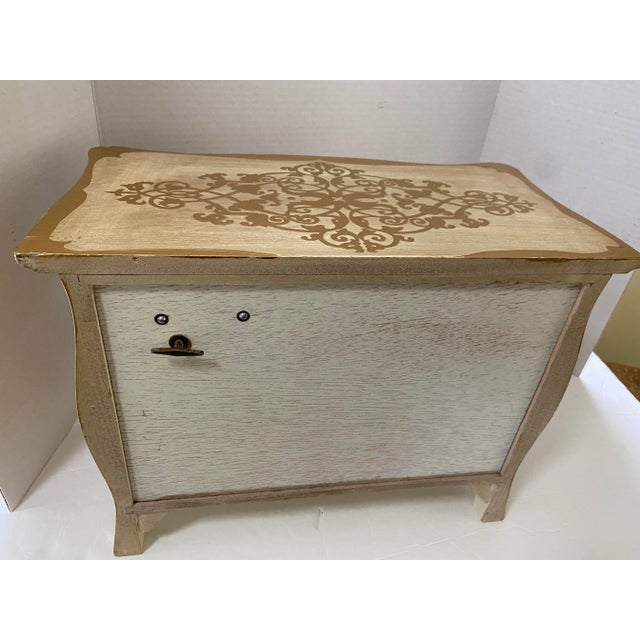 Gold Vintage Florentine Italian Jewelry Music Box For Sale - Image 8 of 13