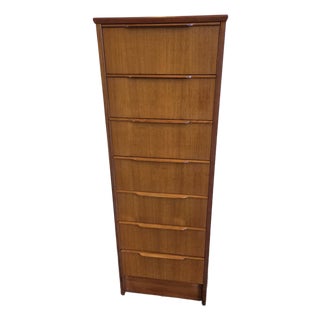Mid - Century Danish Modern Tall 7 Drawer Loungerie Dresser Teak For Sale
