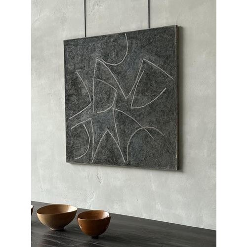 An Abstract acrylic on canvas in wonderful deep charcoal hues by French Riviera Artist Georges Ferrato b.1949. Titled;...
