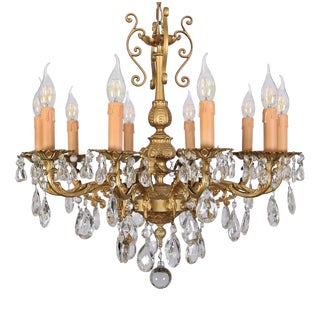Figuratively Decorated 10-Arm Chandelier For Sale