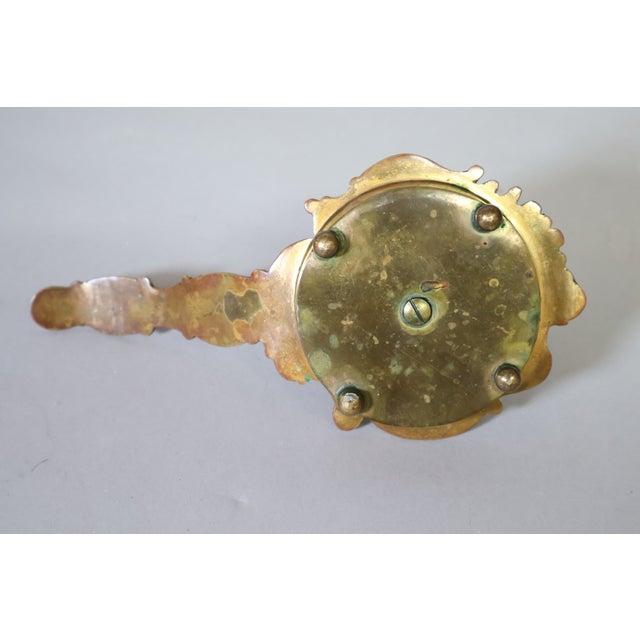 Gold 19th-Century French Champlevé Enamel Gilt Brass Candleholder With Green Onyx Inset For Sale - Image 8 of 8