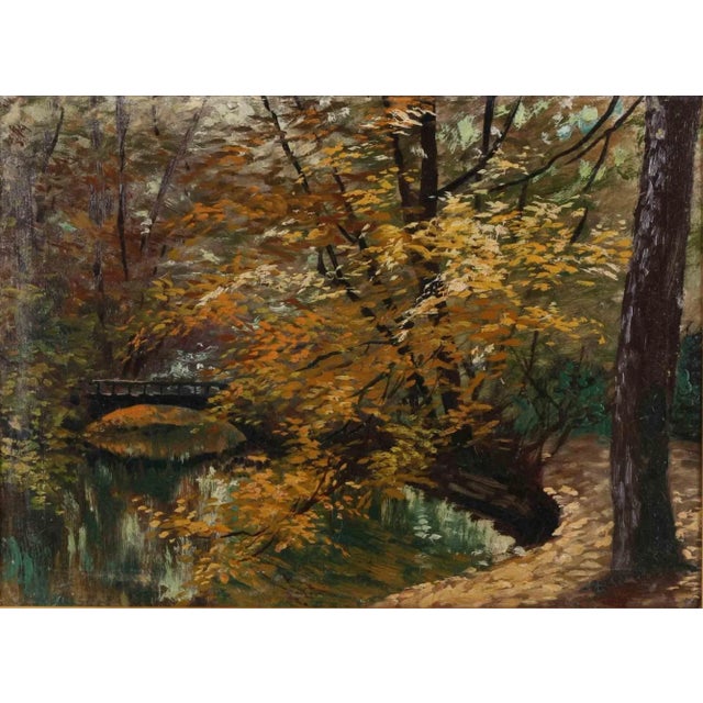 Autumn Forest is an original old masters artwork realized by Gerhard Haenisch in the 19th Century. Original oil on plate....