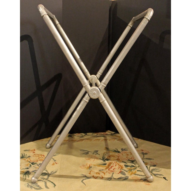 Circa 1940s Hollywood Regency Cocktail Tray & Folding Stand For Sale In Raleigh - Image 6 of 7