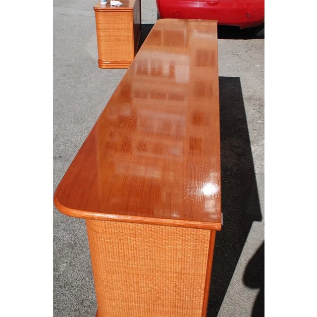 Wood Bamboo & Wood Sideboard from Roberti Rattan, Italy, 1970s For Sale - Image 7 of 16
