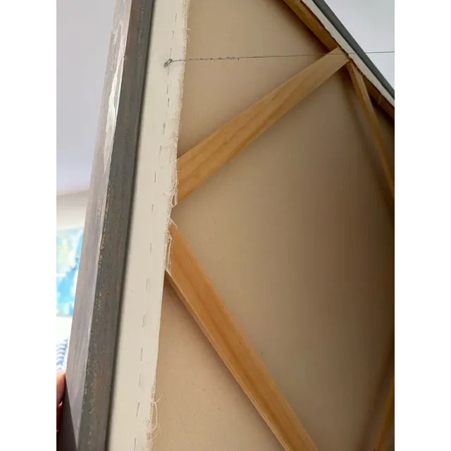 Wood Large Bright Abstract, Pink Door, by Christine Frisbee For Sale - Image 7 of 8