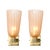 This pair of modernist hand-blown Murano fluted glass sconces in smoked rose, accented with brass fittings, is an...