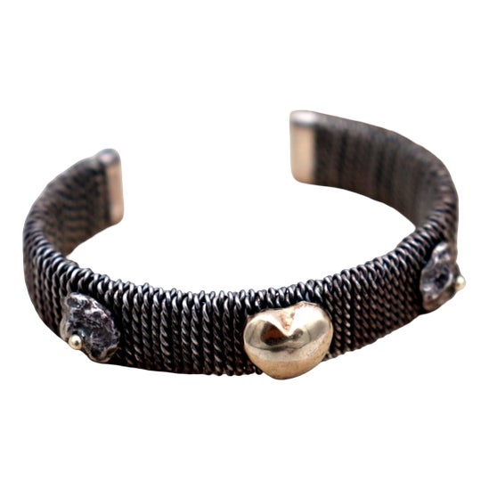 Gold Bracelet with a Heart-Shaped Paw Charm For Sale