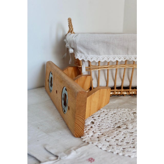 1970s Vintage Pine Wall Coat Rack with 3 Hooks For Sale - Image 5 of 9